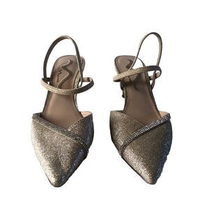 Nina Beckie Glitter Slingback Rhinestone Heels Pumps  Women’s Size 8